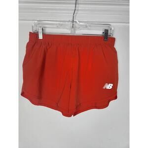 New Balance Shorts women orange Running Athletic Lightweight  waist 15" flat